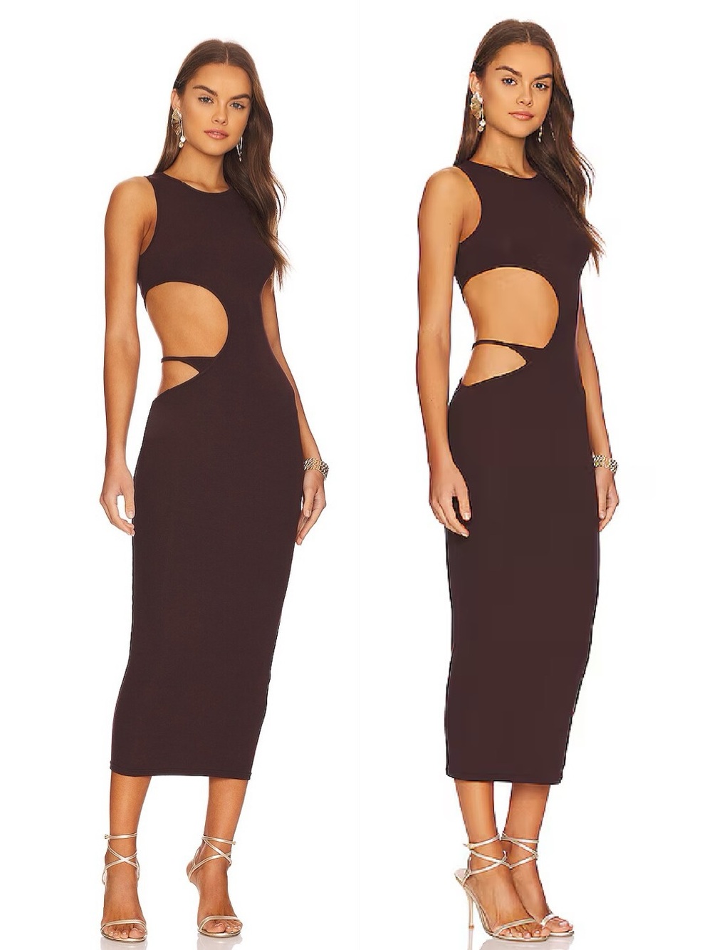 Superdown Louella Cutout Maxi Dress Brown